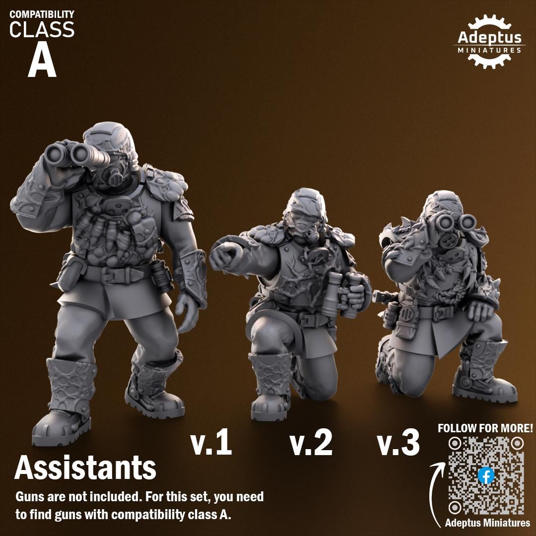 Adeptus Miniatures Sporeblight Regiment. Renegades and Heretics Heavy Weapons Teams x3 (Custom Order) - product image 7 of 8