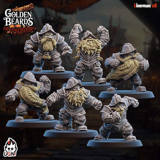 Golden Beards Dwarves (Conquistador Style) - Designed by UGNI Miniatures - Fantasy Football - product image 2 of 8