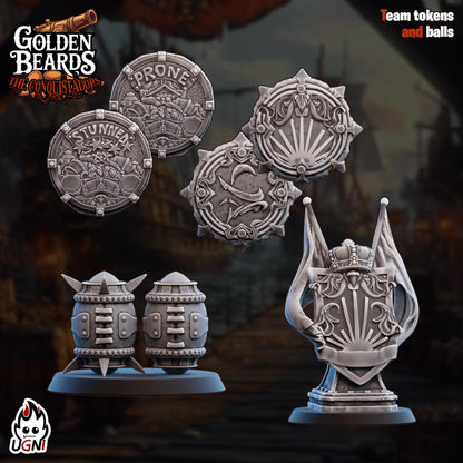 Golden Beards Dwarves (Conquistador Style) - Designed by UGNI Miniatures - Fantasy Football - product image 7 of 8