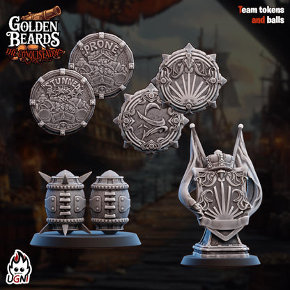 Golden Beards Dwarves (Conquistador Style) - Designed by UGNI Miniatures - Fantasy Football - product image 7 of 8
