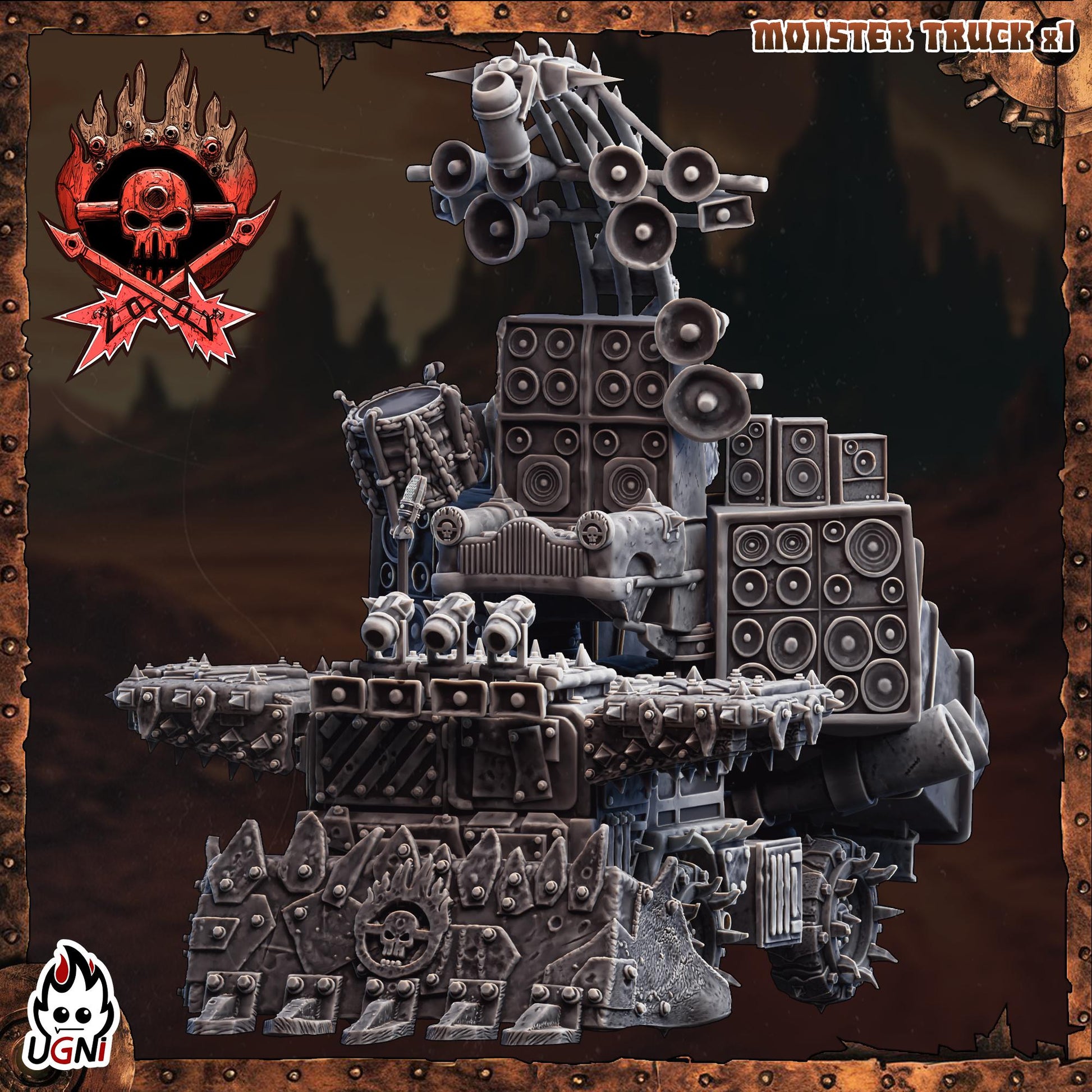 Fantasy Football Orcs - Rock Band (Mad Max Style) - Designed by UGNI Miniatures - Fantasy Football - product image 4 of 5