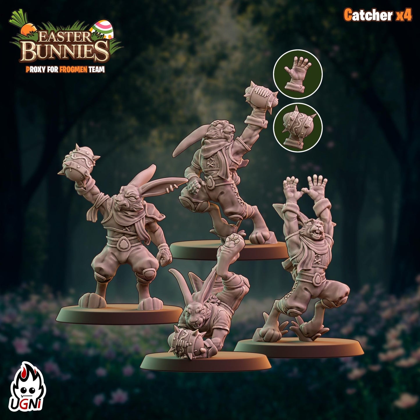 Easter Bunnies (Frogmen proxy) Designed by UGNI Miniatures - Fantasy Football - product image 3 of 8