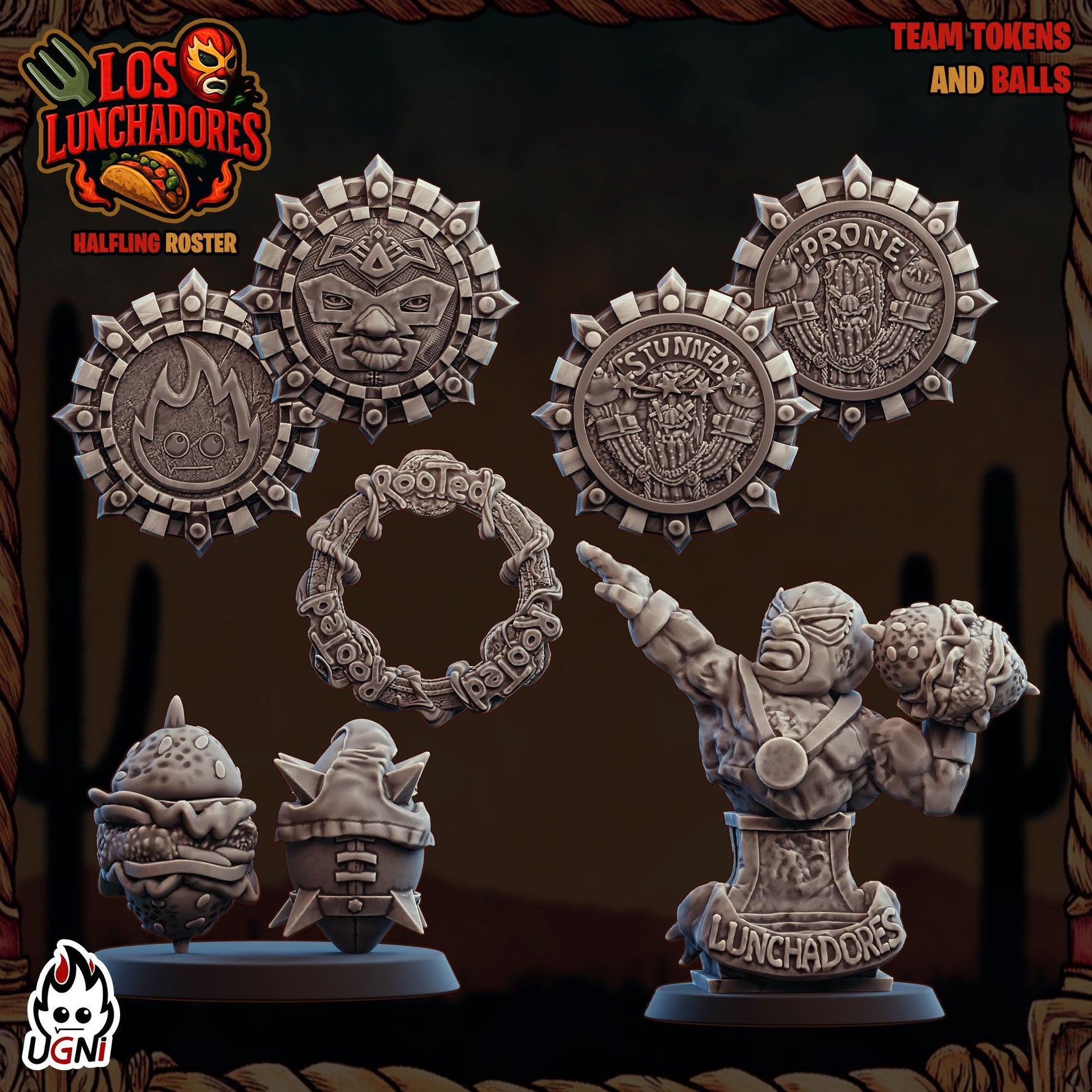 Halflings proxy (Luchadores Style) Designed by UGNI Miniatures - Fantasy Football - product image 6 of 8