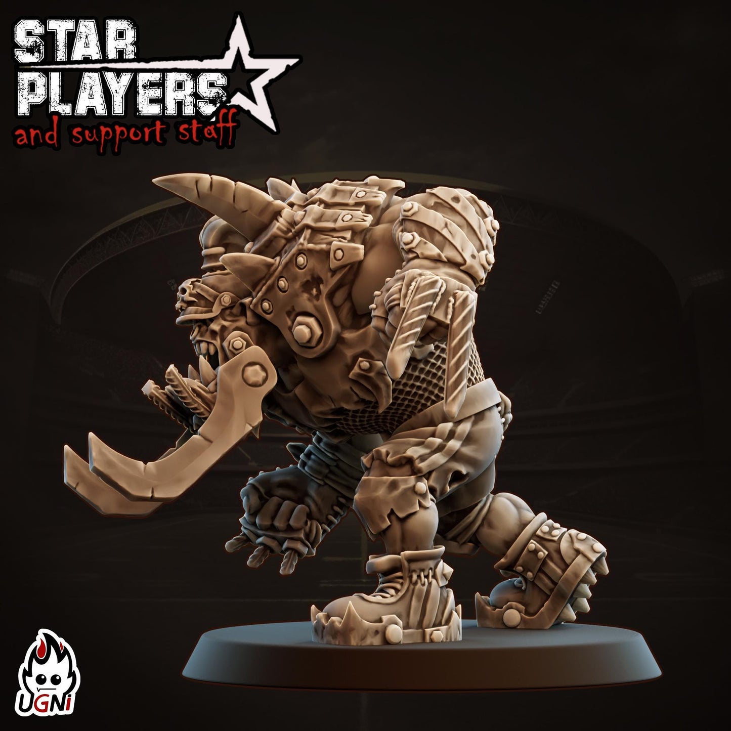 Brute Orc Star Player - Designed by UGNI Miniatures - Fantasy Football - product image 2 of 3