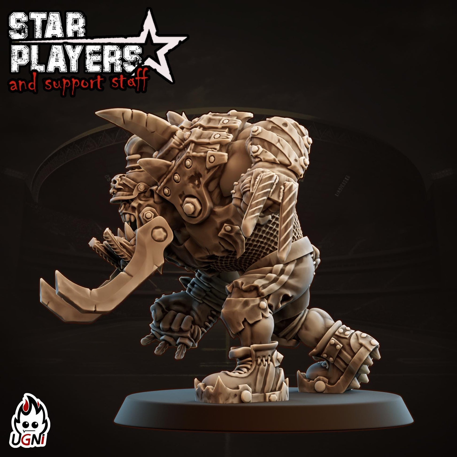 Brute Orc Star Player - Designed by UGNI Miniatures - Fantasy Football - product image 2 of 3