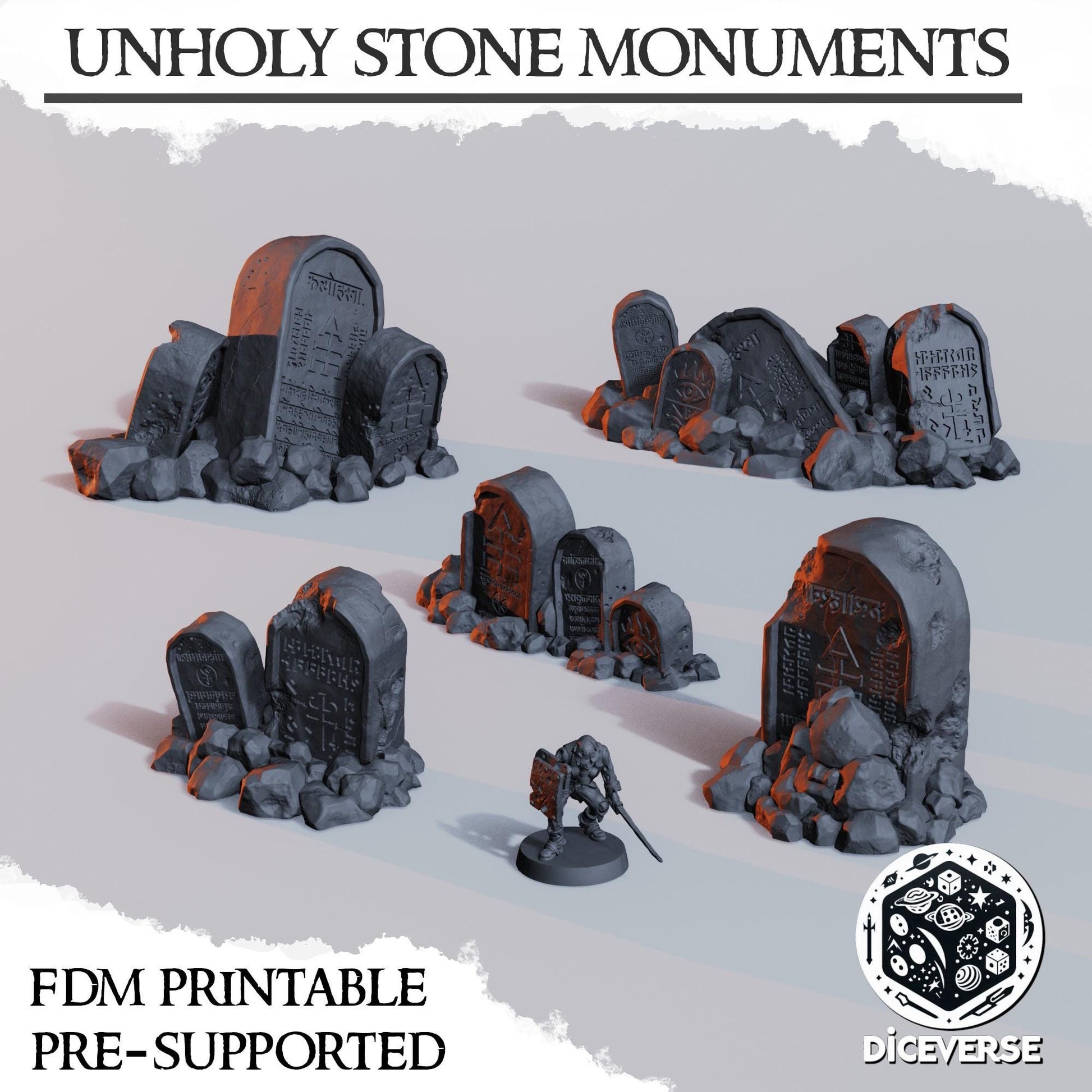 Diceverse Trench Terrain: Unholy Stone Monuments - Trench  Compatible (Custom Order) - product image 1 of 2