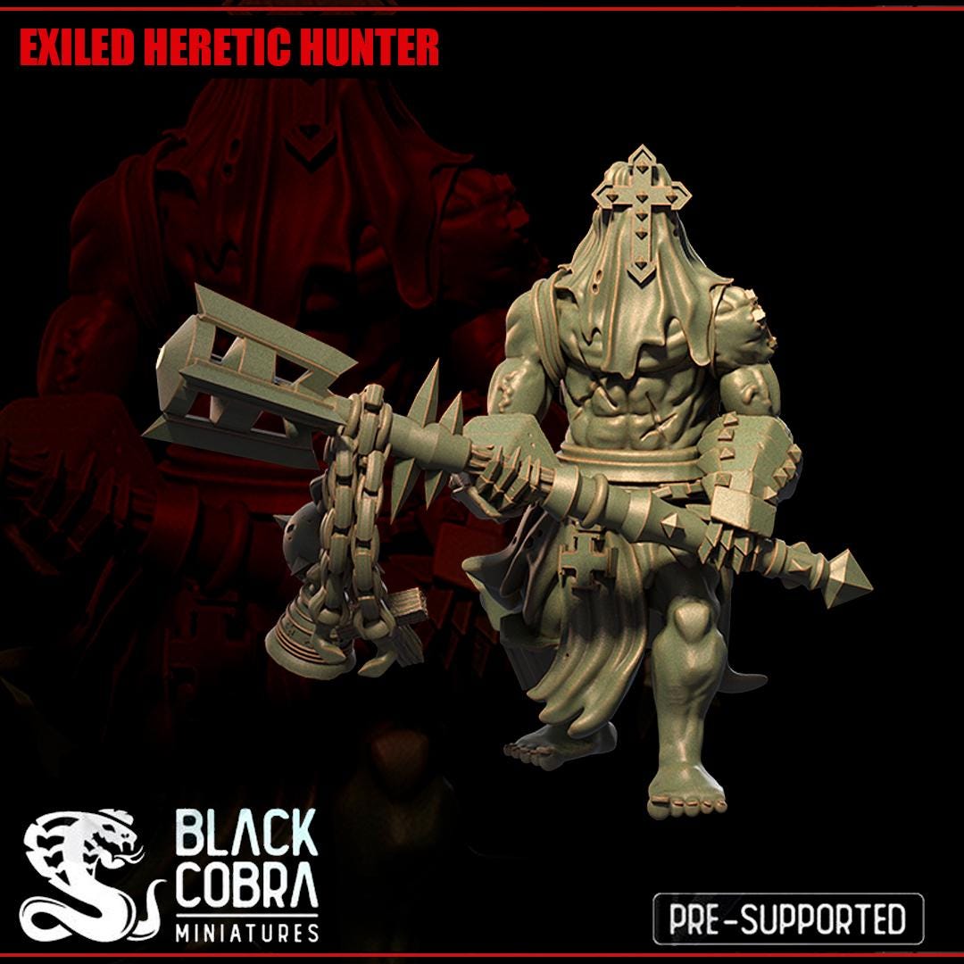 Black Cobra Miniatures Exiled Heretic Hunter - Trench  Compatible (Custom Order) - product image 2 of 2