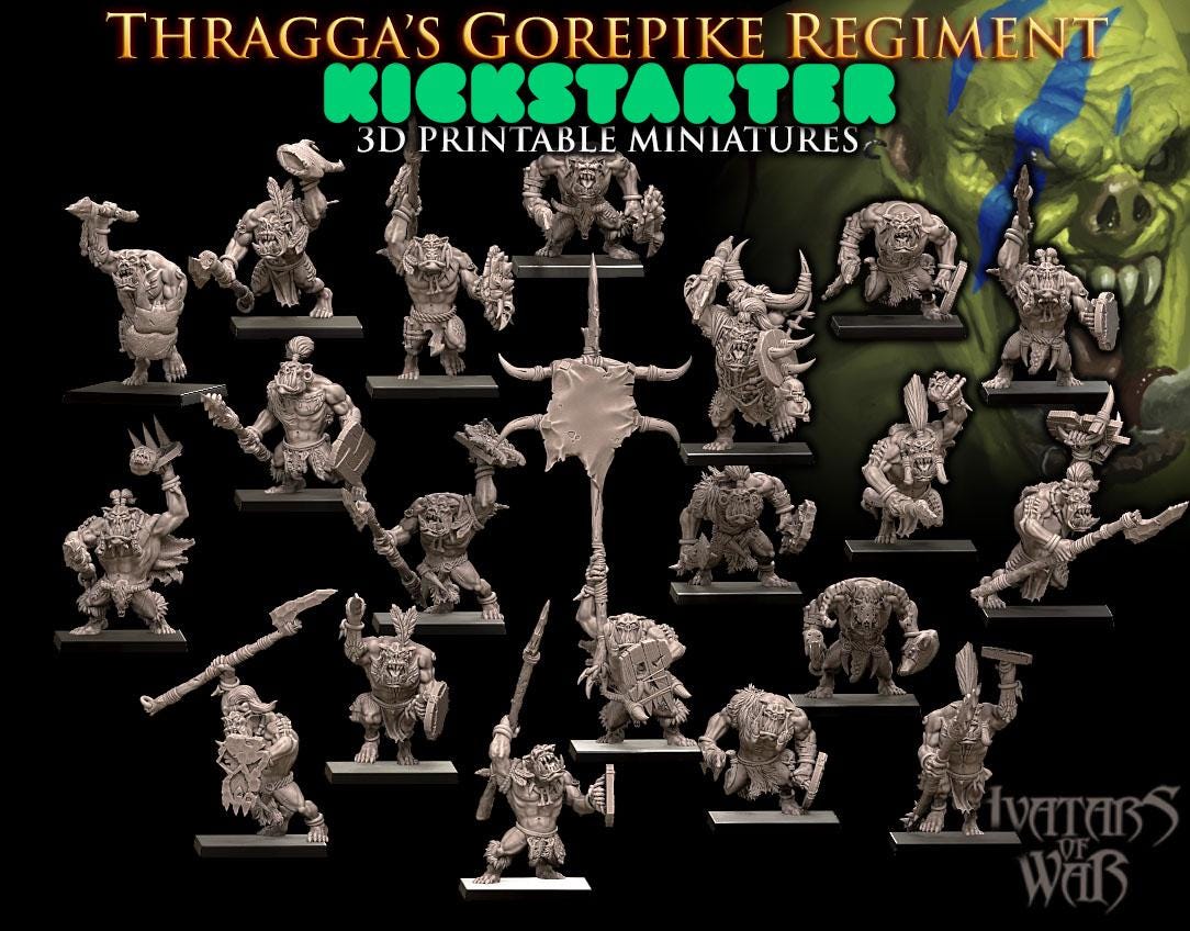 Avatars of War Thragga's Gorepikes Regiment and the Brute Thrustas - Fantasy / D&D (Custom Order) - product image 1 of 3