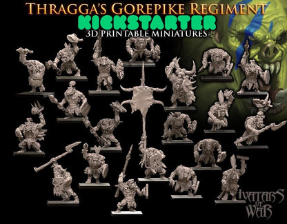 Avatars of War Thragga's Gorepikes Regiment and the Brute Thrustas - Fantasy / D&D (Custom Order) - product image 1 of 3