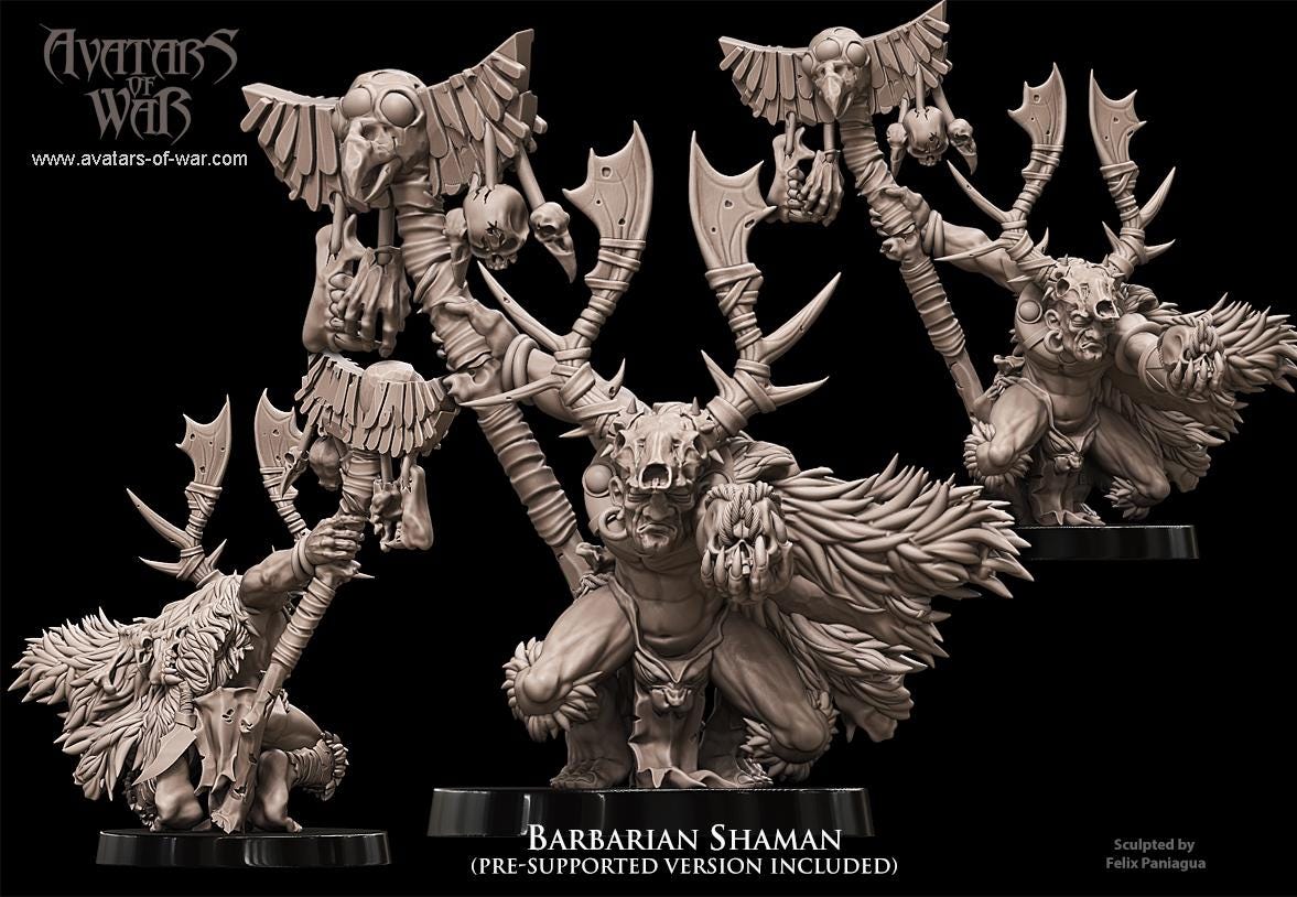Avatars of War Barbarian Shaman - Fantasy / D&D (Custom Order) - product image 2 of 2
