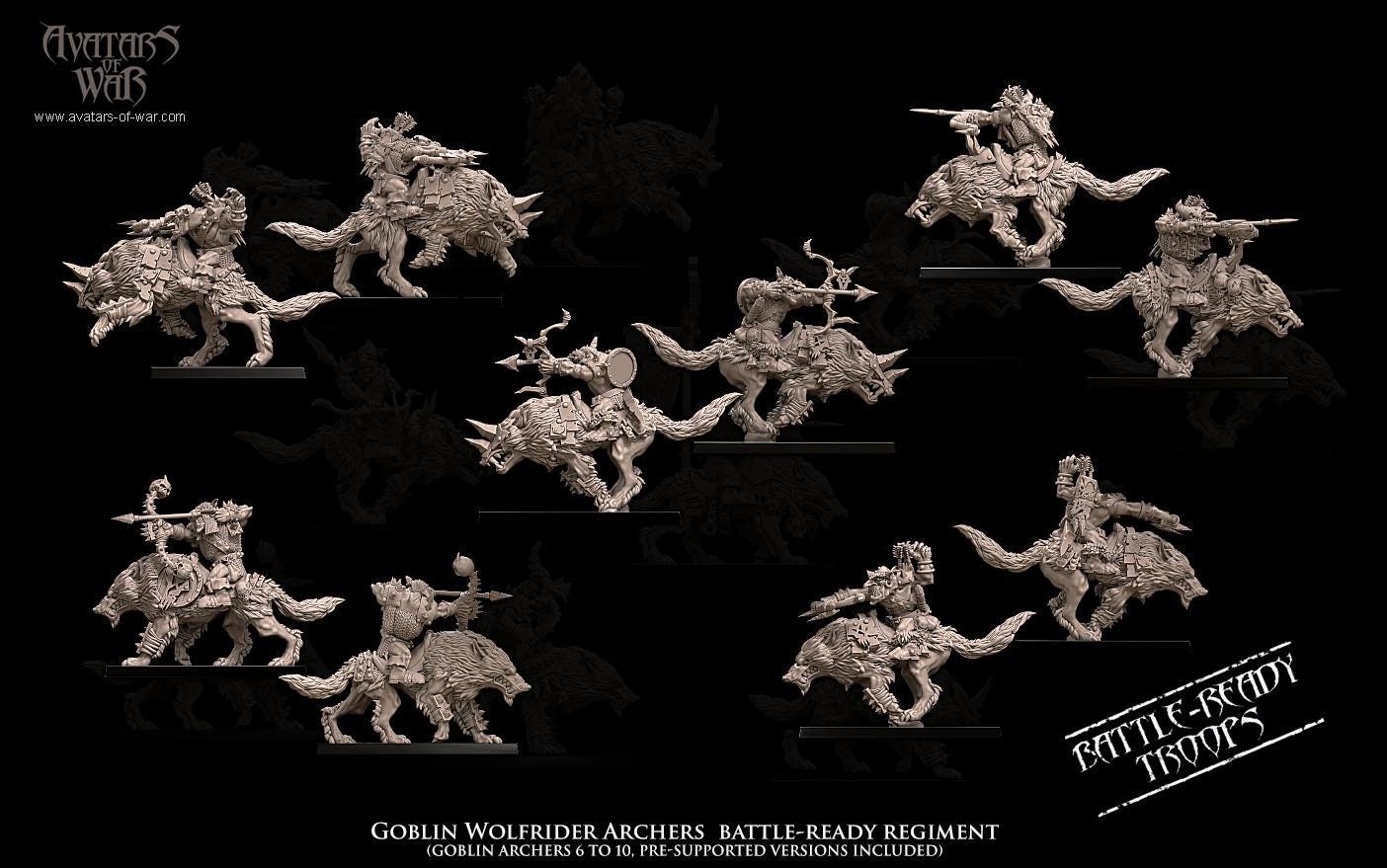 Avatars of War Goblin Wolfrider Archers - Fantasy / D&D (Custom Order) - product image 6 of 6