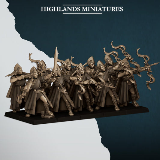 Highland Miniatures Aegean Maids with Bows - Fantasy / D&D (Custom Order) - product image 1 of 2