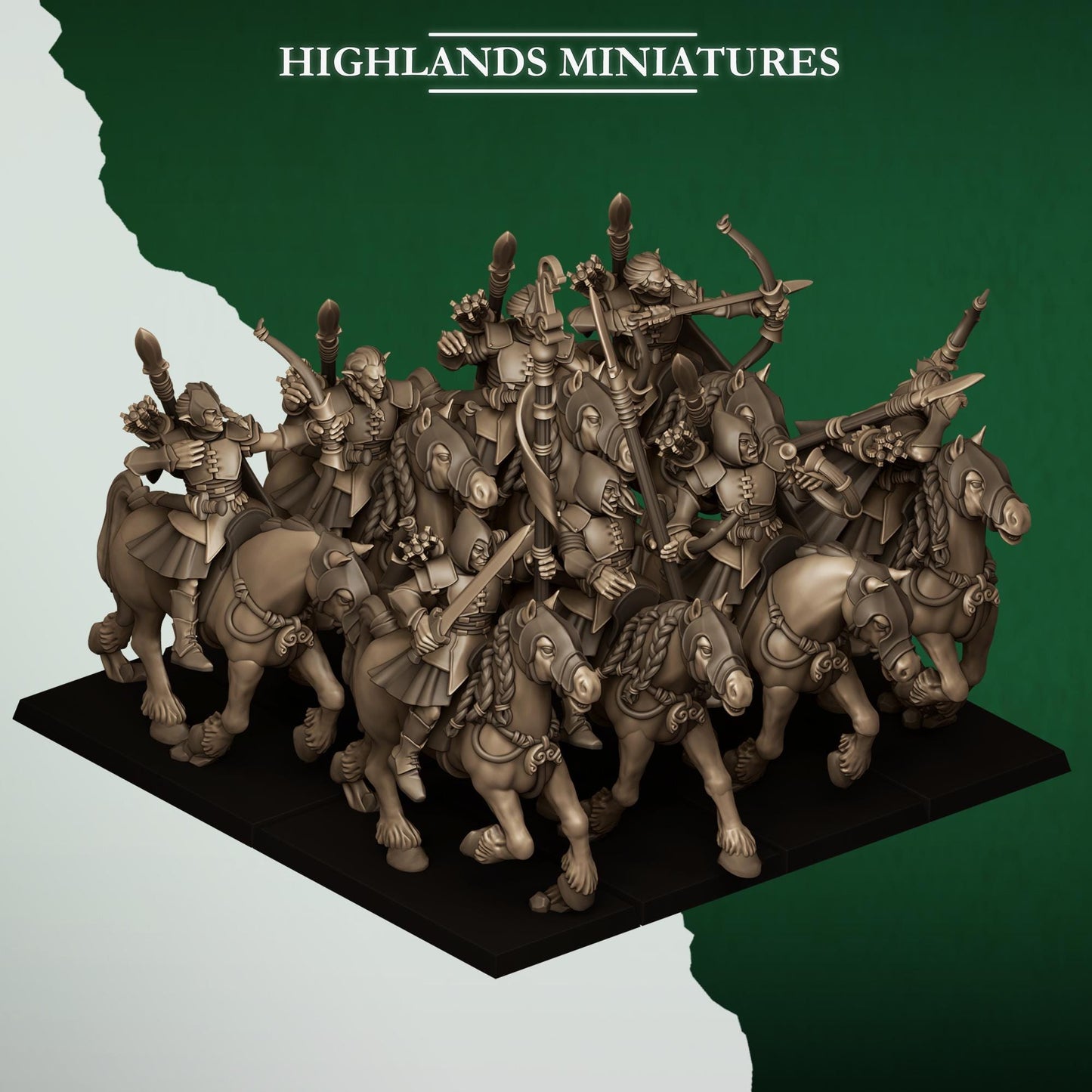 Highland Miniatures Mounted Feral Archers - Fantasy / D&D (Custom Order) - product image 1 of 4