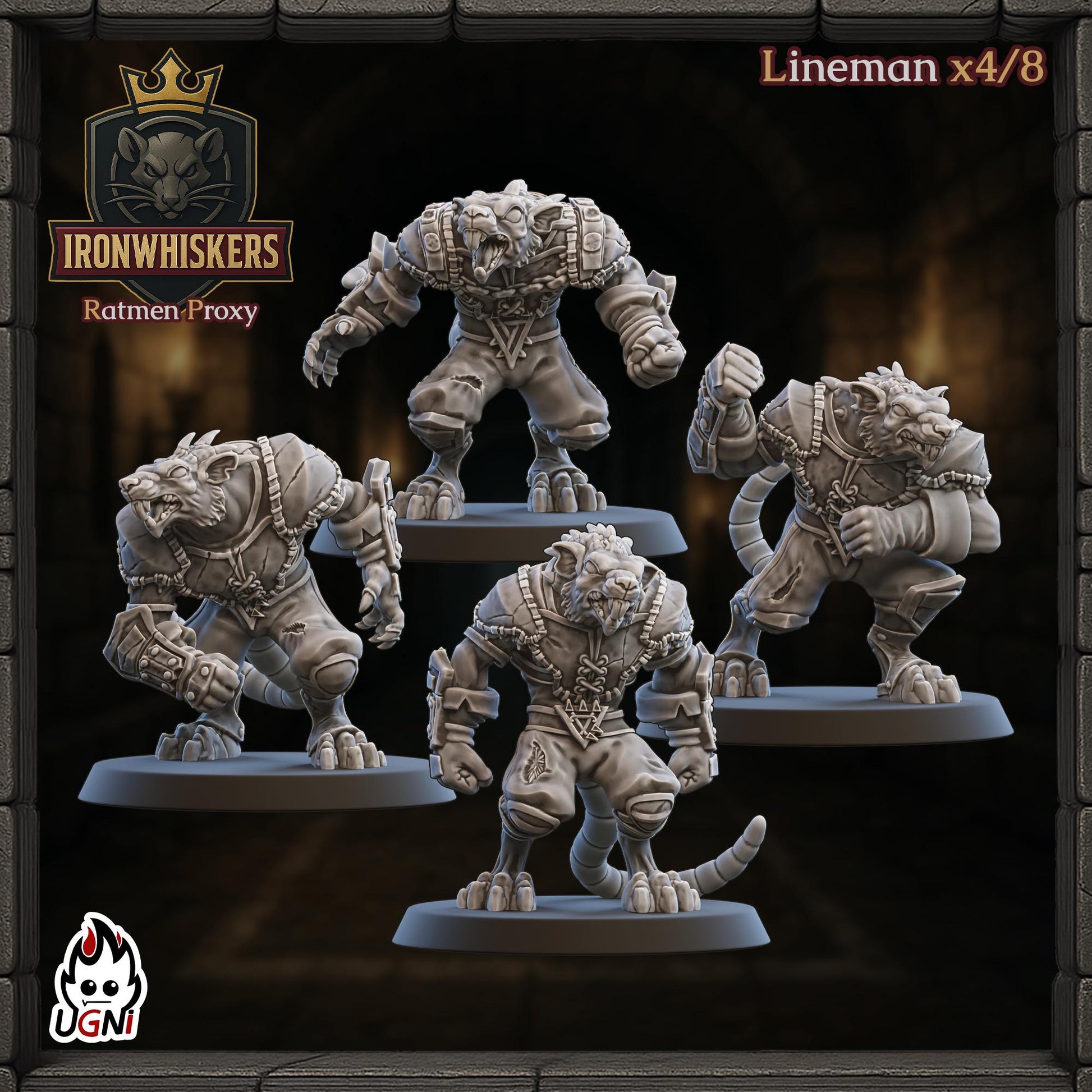 IronWhiskers Ratmen - Designed by UGNI Miniatures - Fantasy Football - product image 2 of 8