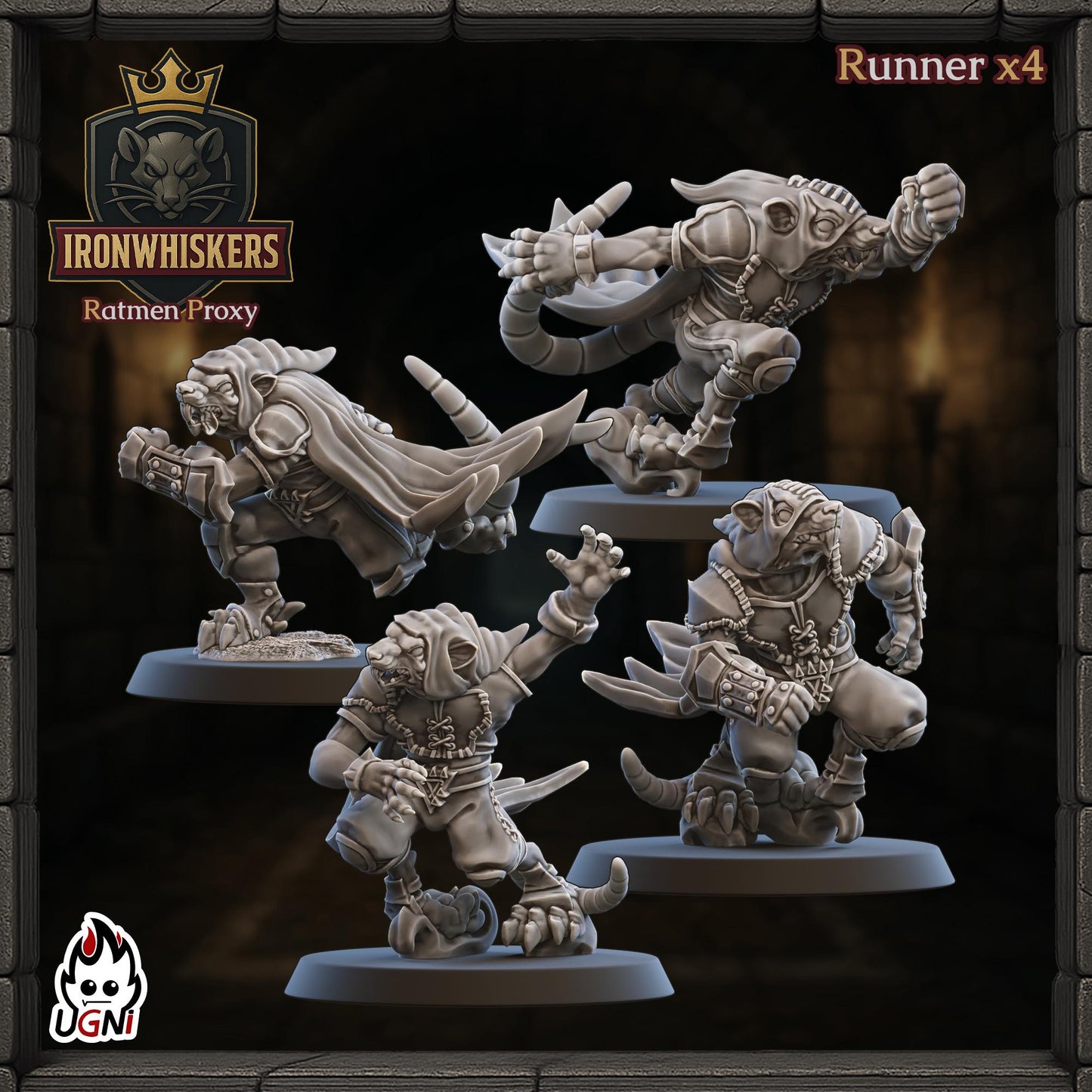 IronWhiskers Ratmen - Designed by UGNI Miniatures - Fantasy Football - product image 5 of 8