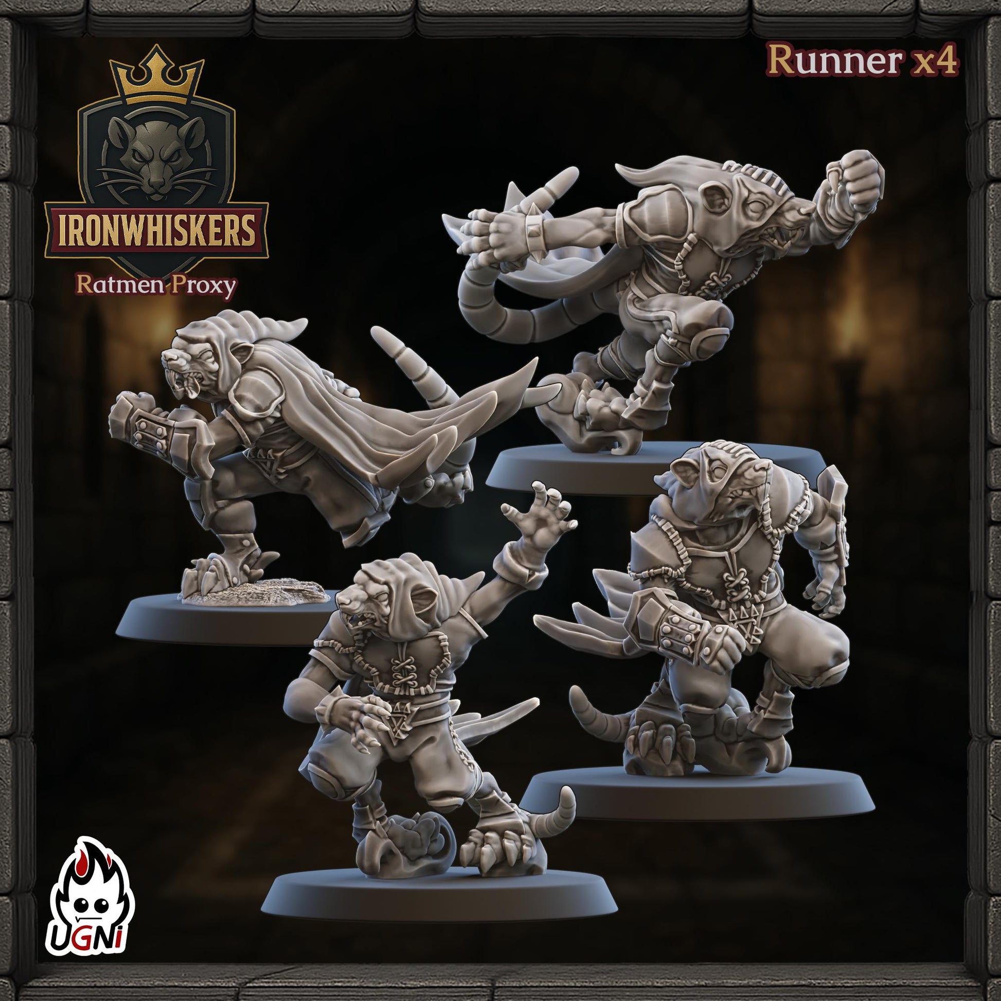 IronWhiskers Ratmen - Designed by UGNI Miniatures - Fantasy Football - product image 5 of 8