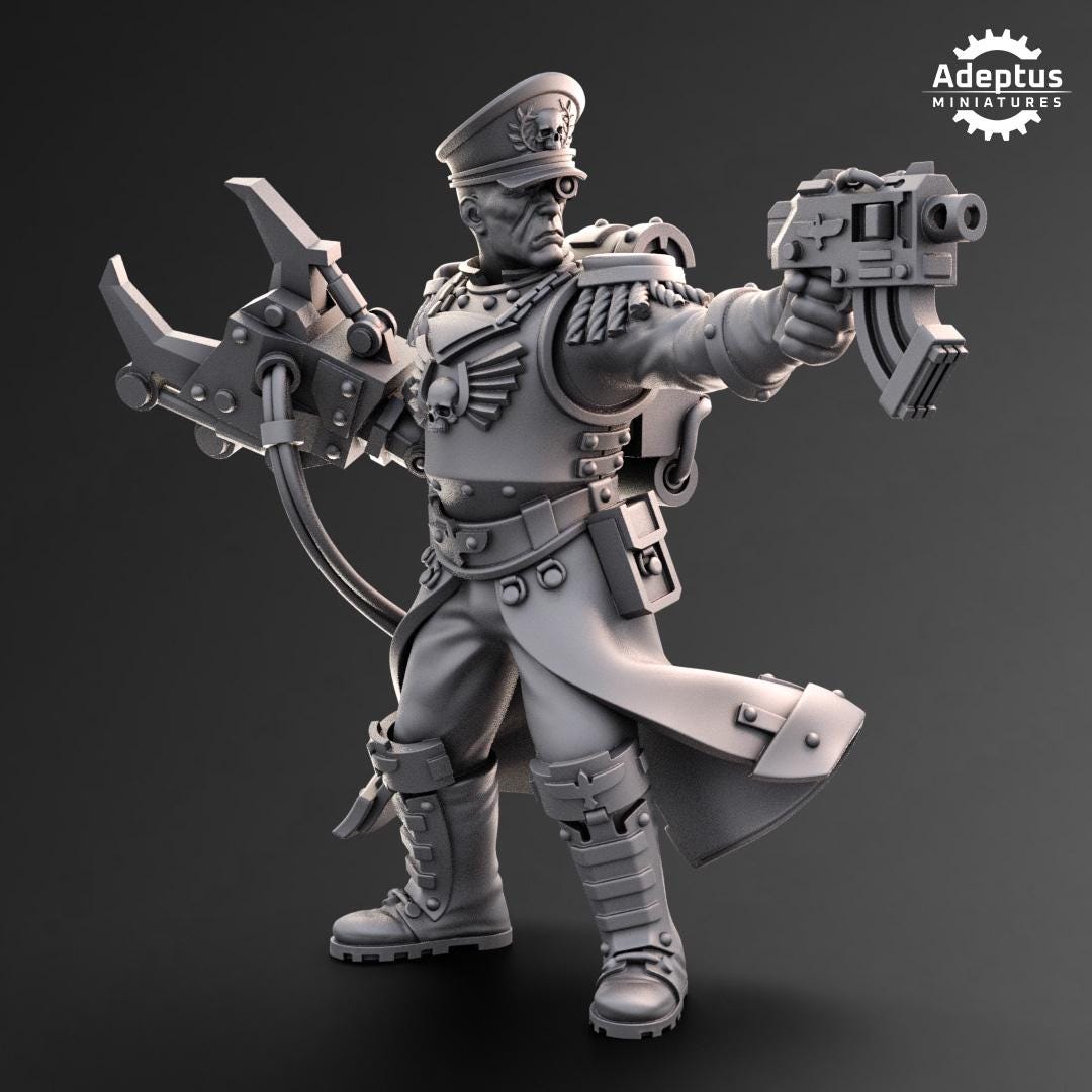 Adeptus Miniatures Commissar with Mechanical Arm. Imperial Guard (Custom Order) - product image 1 of 4