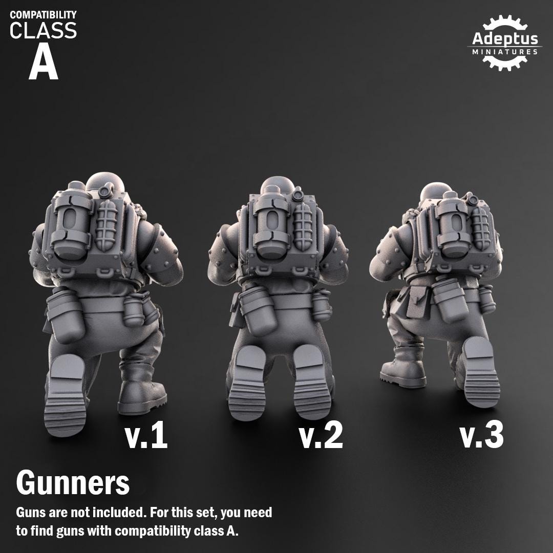 Adeptus Miniatures Spectre Regiment Heavy Weapons Teams x3 (Custom Order) - product image 4 of 9