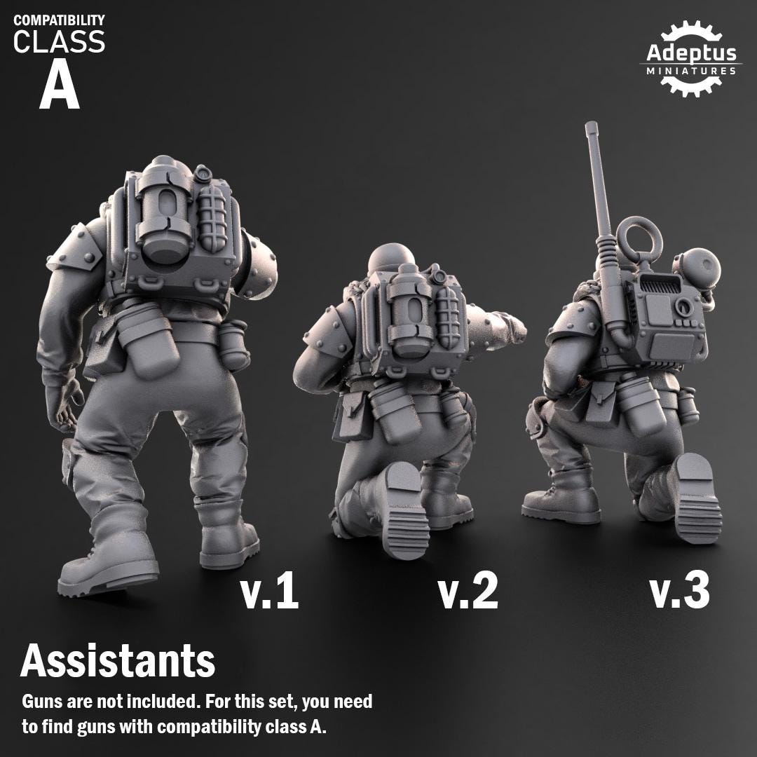 Adeptus Miniatures Spectre Regiment Heavy Weapons Teams x3 (Custom Order) - product image 8 of 9