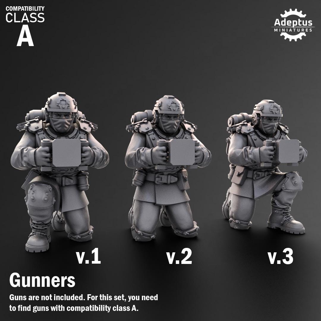 Adeptus Miniatures Dysorius Troops Heavy Weapons Teams x3 (Custom Order) - product image 3 of 8