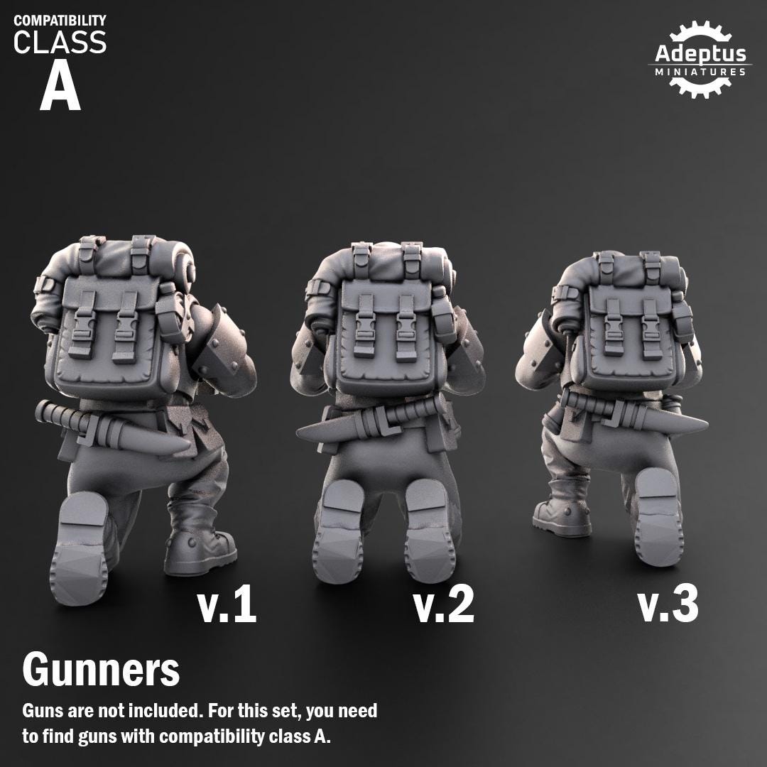 Adeptus Miniatures Warden Regiment Heavy Weapons Teams x3 (Custom Order) - product image 4 of 8