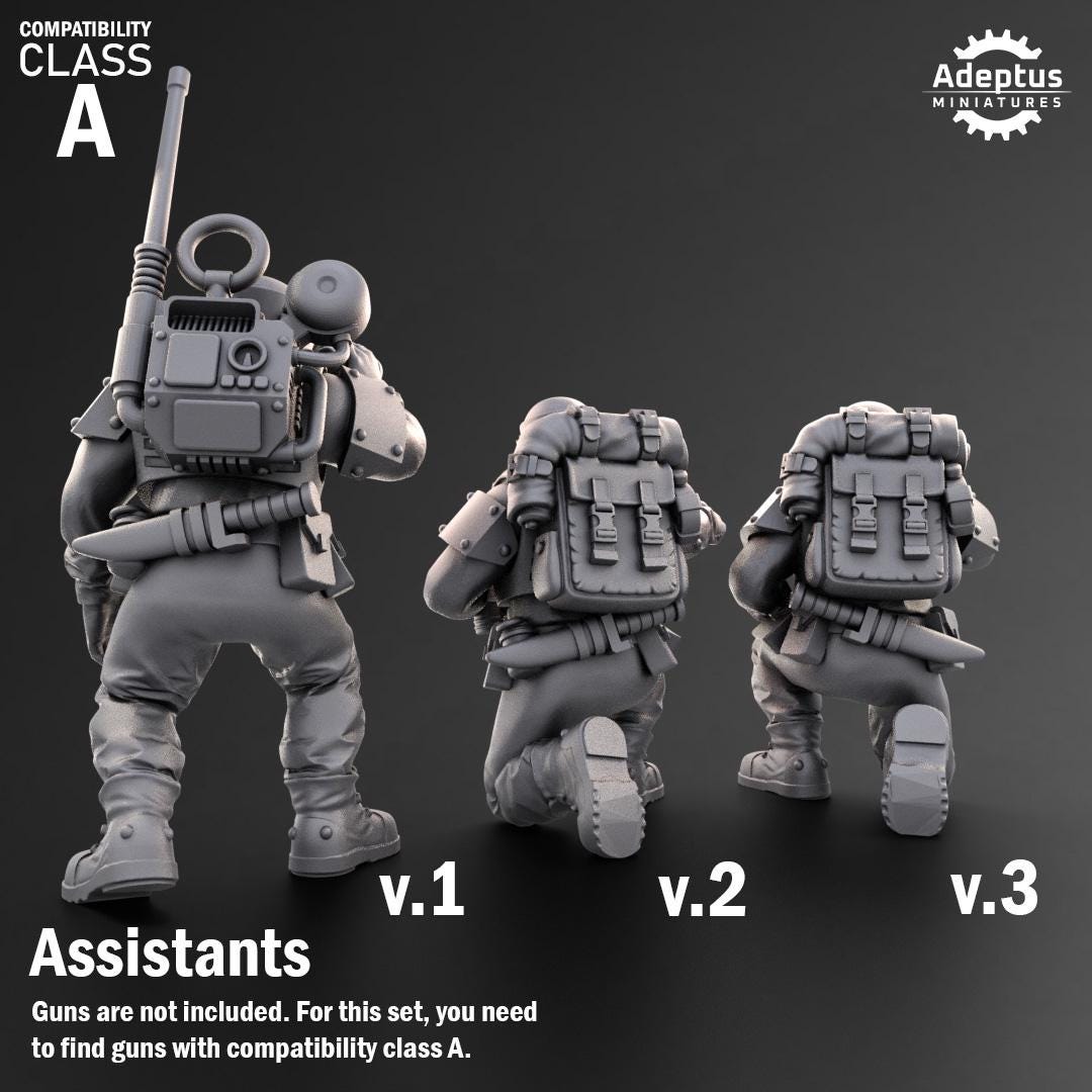 Adeptus Miniatures Warden Regiment Heavy Weapons Teams x3 (Custom Order) - product image 8 of 8