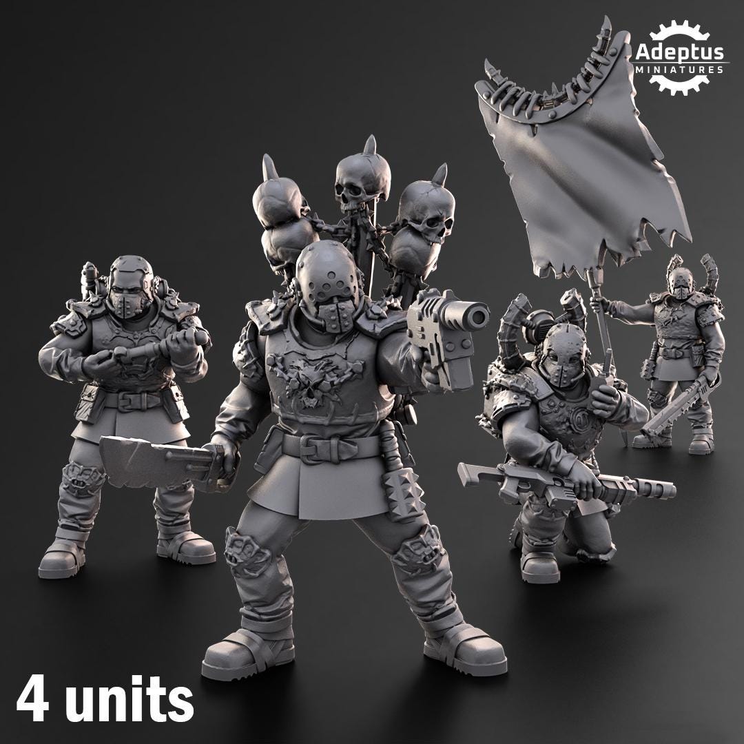 Adeptus Miniatures Dark Krocs. Command Squad Renegades and Heretics (Custom Order) - product image 1 of 8