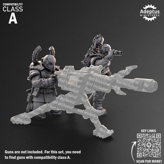 Adeptus Miniatures Dark Krocs. Renegades and Heretics Heavy Weapons Teams x3 (Custom Order) - product image 2 of 9