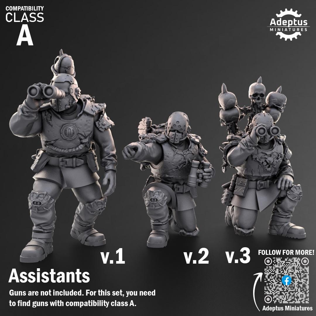 Adeptus Miniatures Dark Krocs. Renegades and Heretics Heavy Weapons Teams x3 (Custom Order) - product image 7 of 9