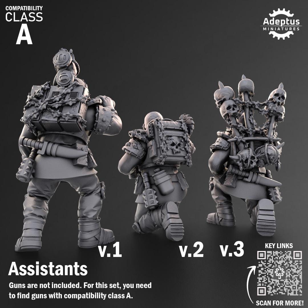 Adeptus Miniatures Dark Krocs. Renegades and Heretics Heavy Weapons Teams x3 (Custom Order) - product image 8 of 9