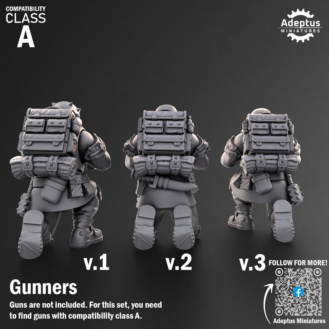 Adeptus Miniatures The Sons of Iron. Renegades and Heretics Heavy Weapons Teams x3 (Custom Order) - product image 4 of 9