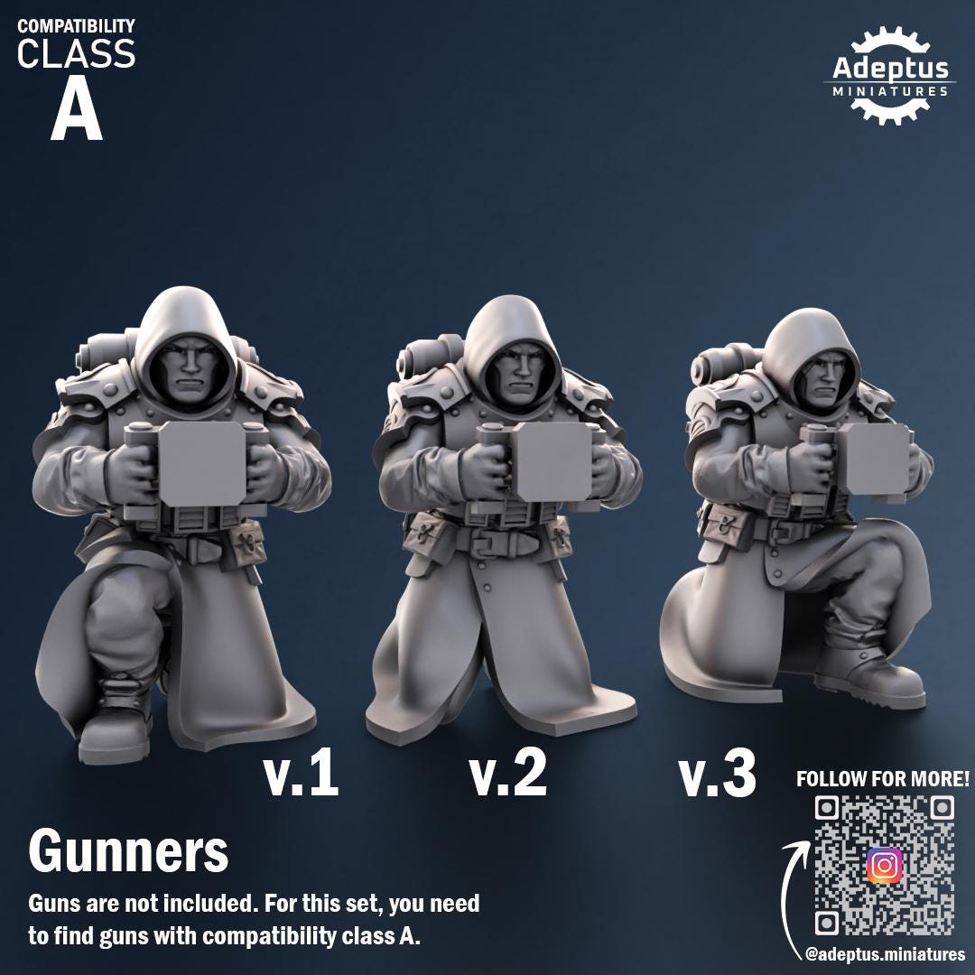 Adeptus Miniatures Janissaries Regiment Heavy Weapons Teams x3 (Custom Order) - product image 3 of 8