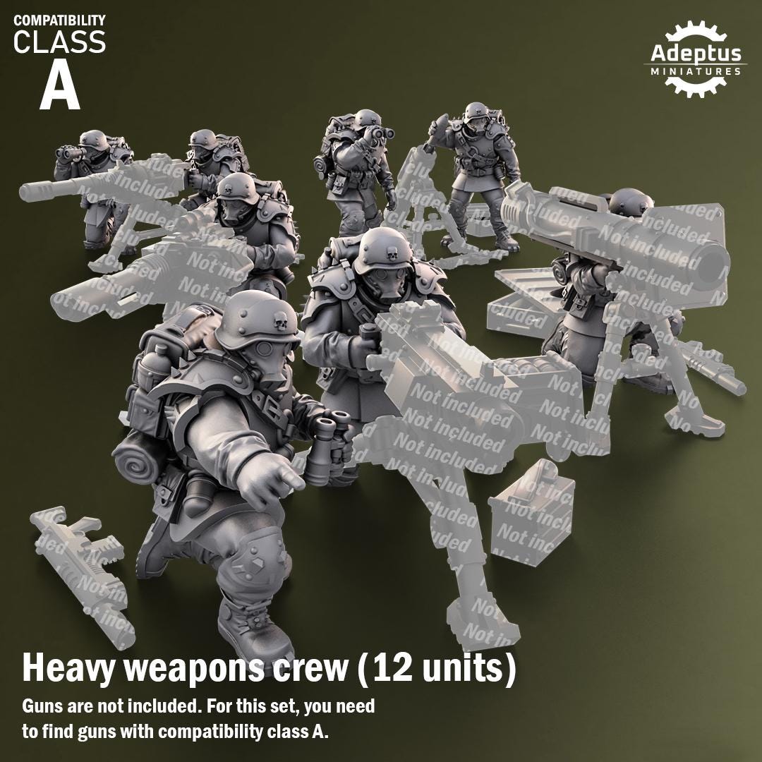 Adeptus Miniatures Grimstone Legion Heavy Weapons Teams x3 (Custom Order) - product image 1 of 8