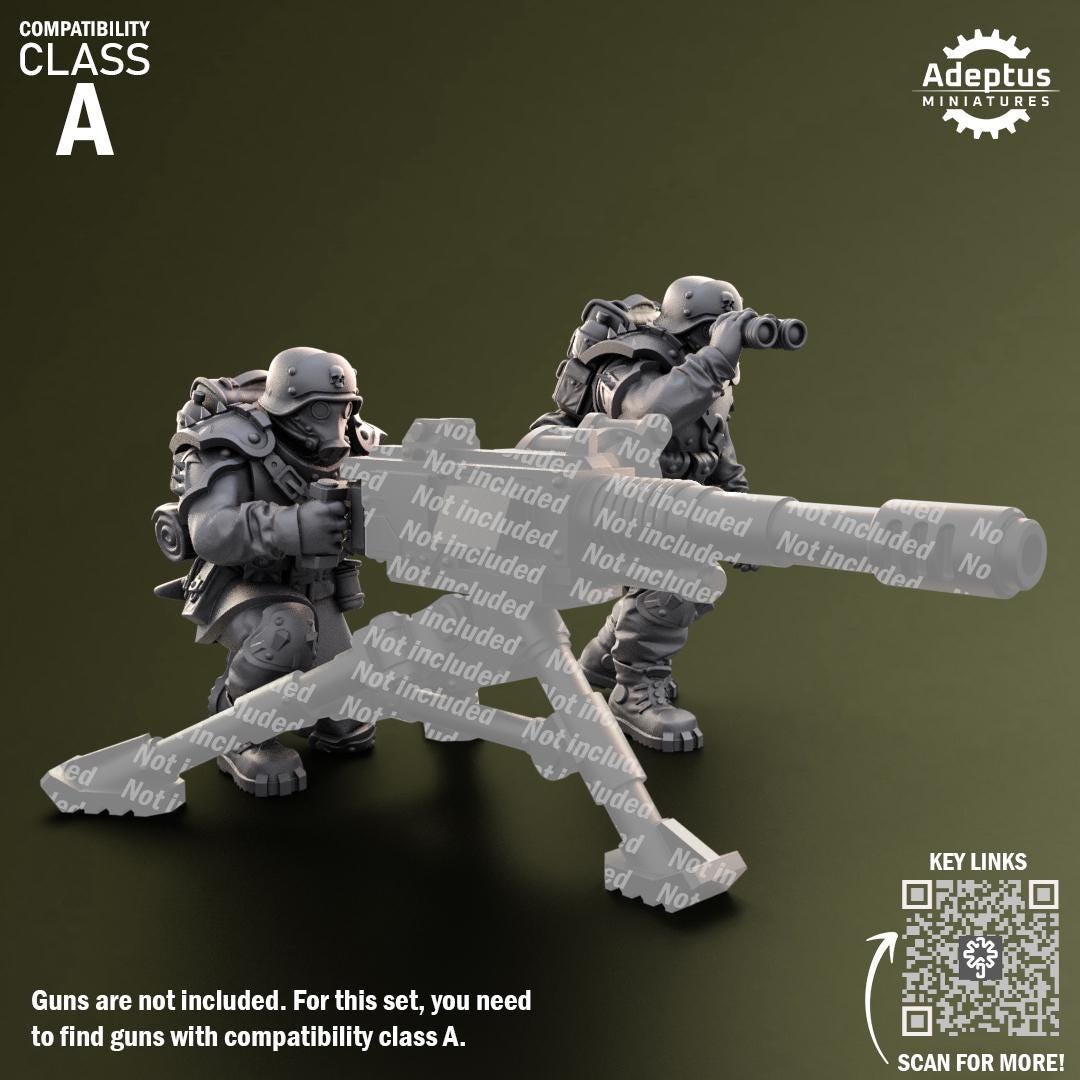 Adeptus Miniatures Grimstone Legion Heavy Weapons Teams x3 (Custom Order) - product image 2 of 8