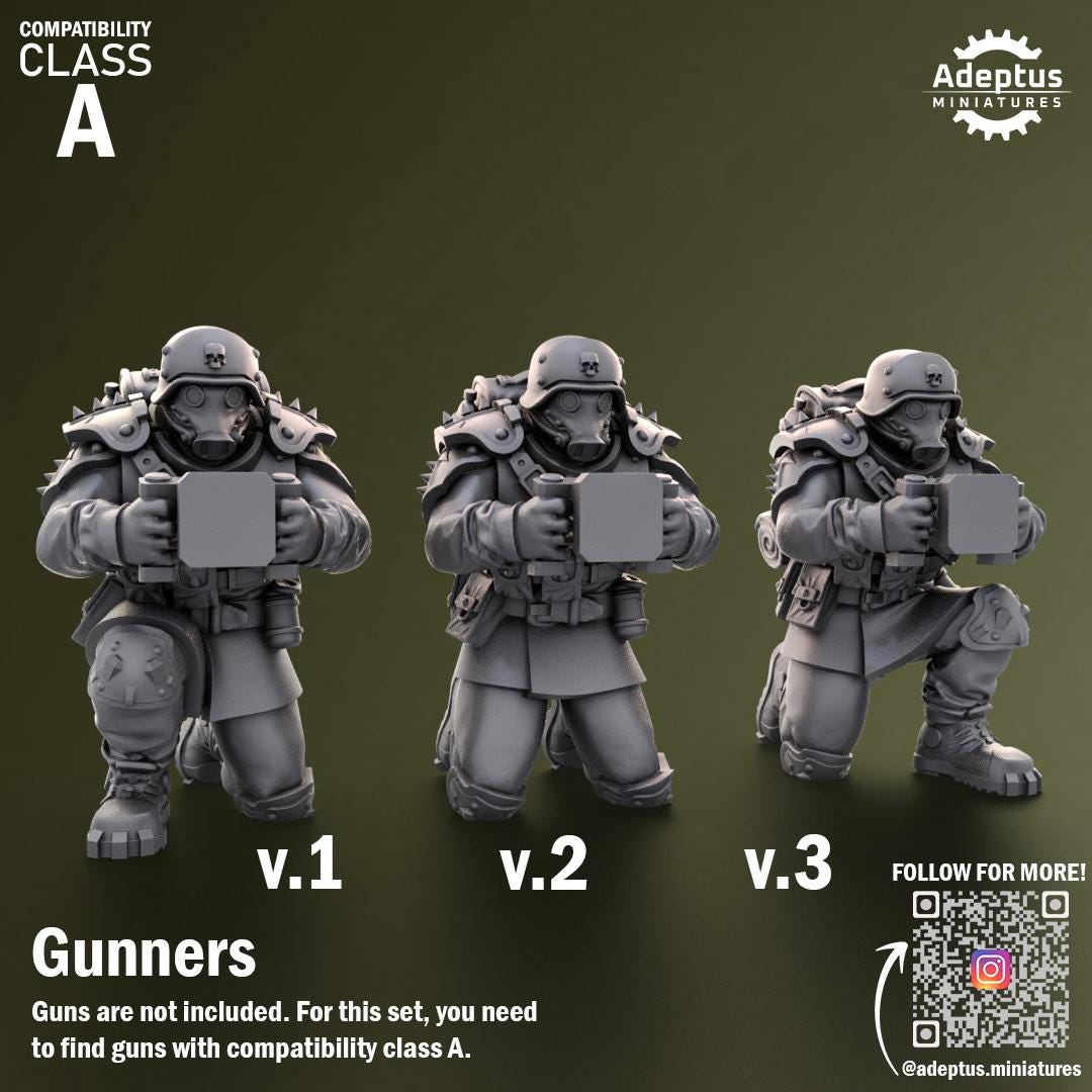 Adeptus Miniatures Grimstone Legion Heavy Weapons Teams x3 (Custom Order) - product image 3 of 8