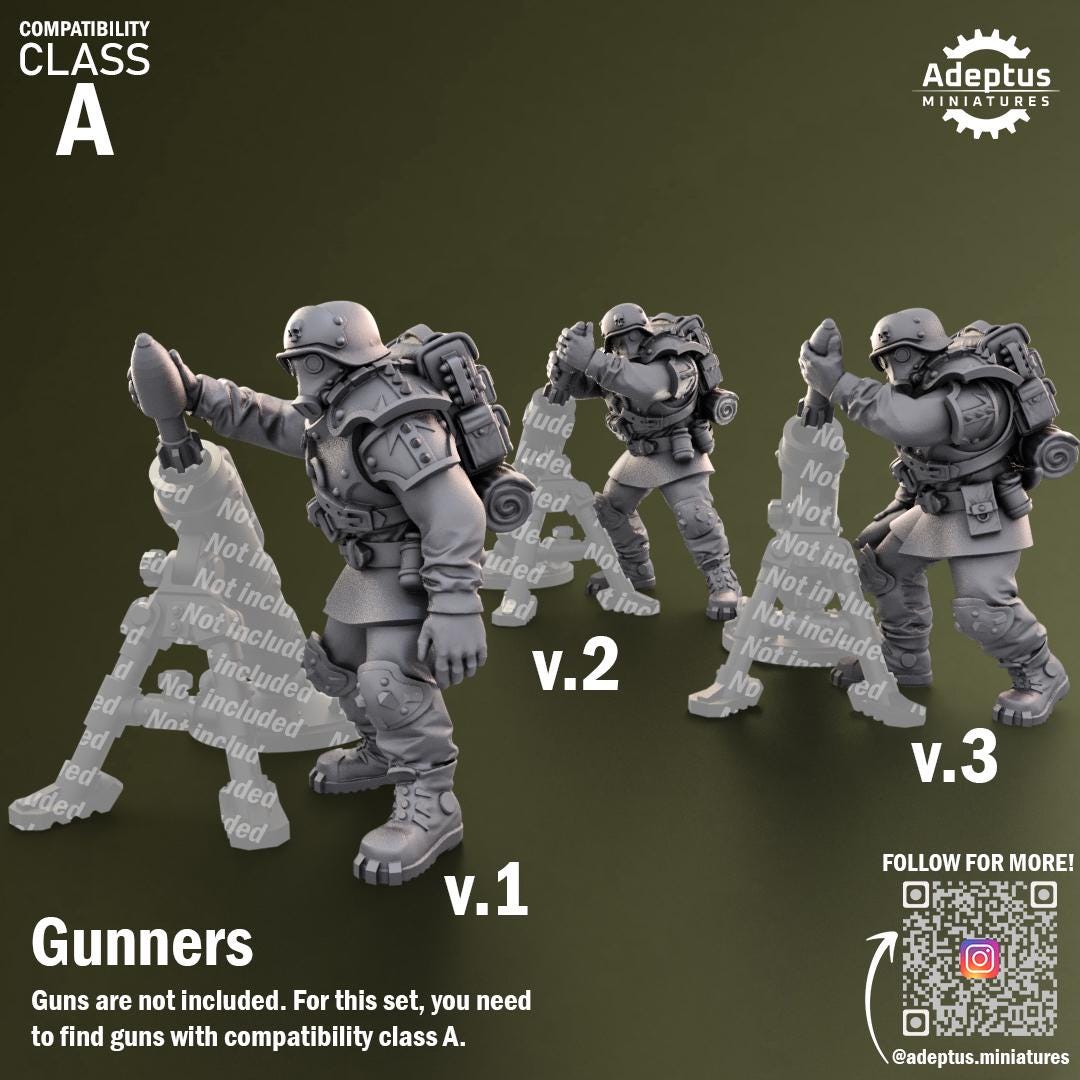 Adeptus Miniatures Grimstone Legion Heavy Weapons Teams x3 (Custom Order) - product image 6 of 8