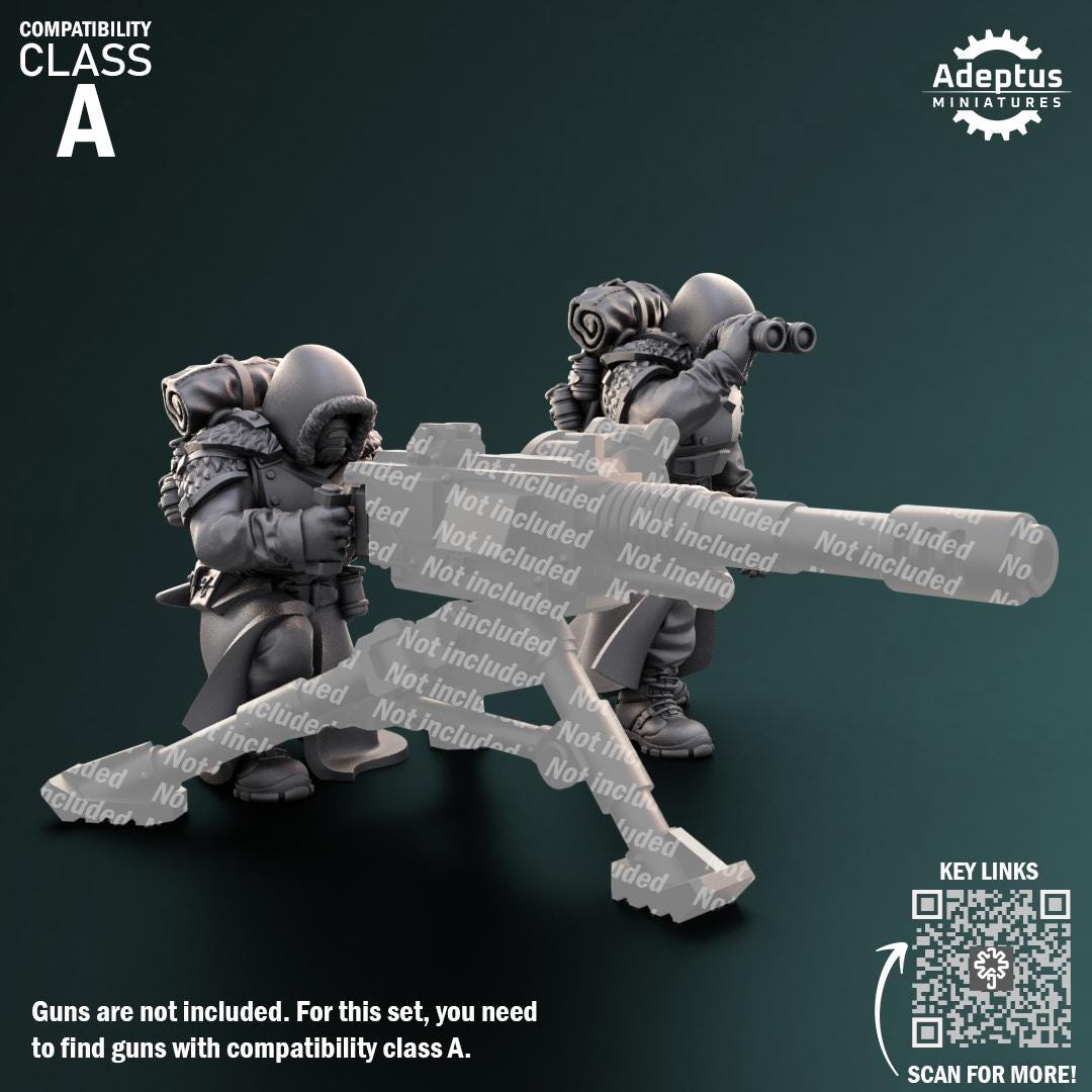 Adeptus Miniatures Frostguard Regiment Heavy Weapons Teams x3 (Custom Order) - product image 2 of 8