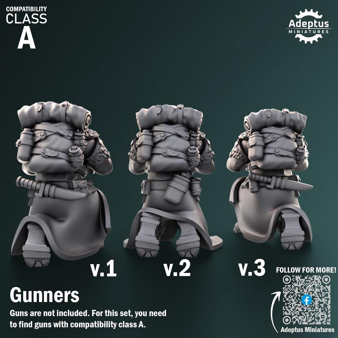 Adeptus Miniatures Frostguard Regiment Heavy Weapons Teams x3 (Custom Order) - product image 4 of 8