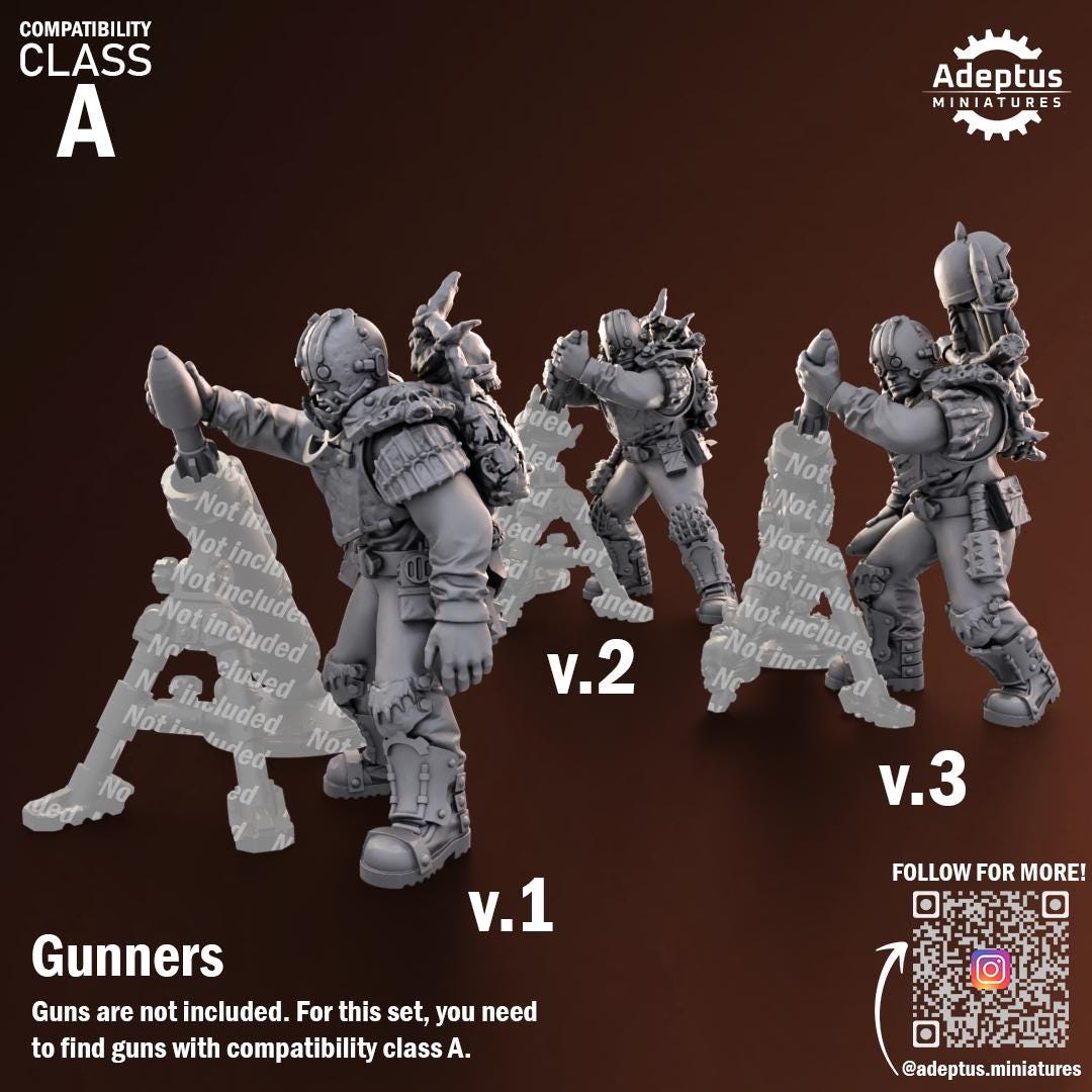 Adeptus Miniatures Shattered Legion. Renegades and Heretics Heavy Weapons Teams x3 (Custom Order) - product image 6 of 8