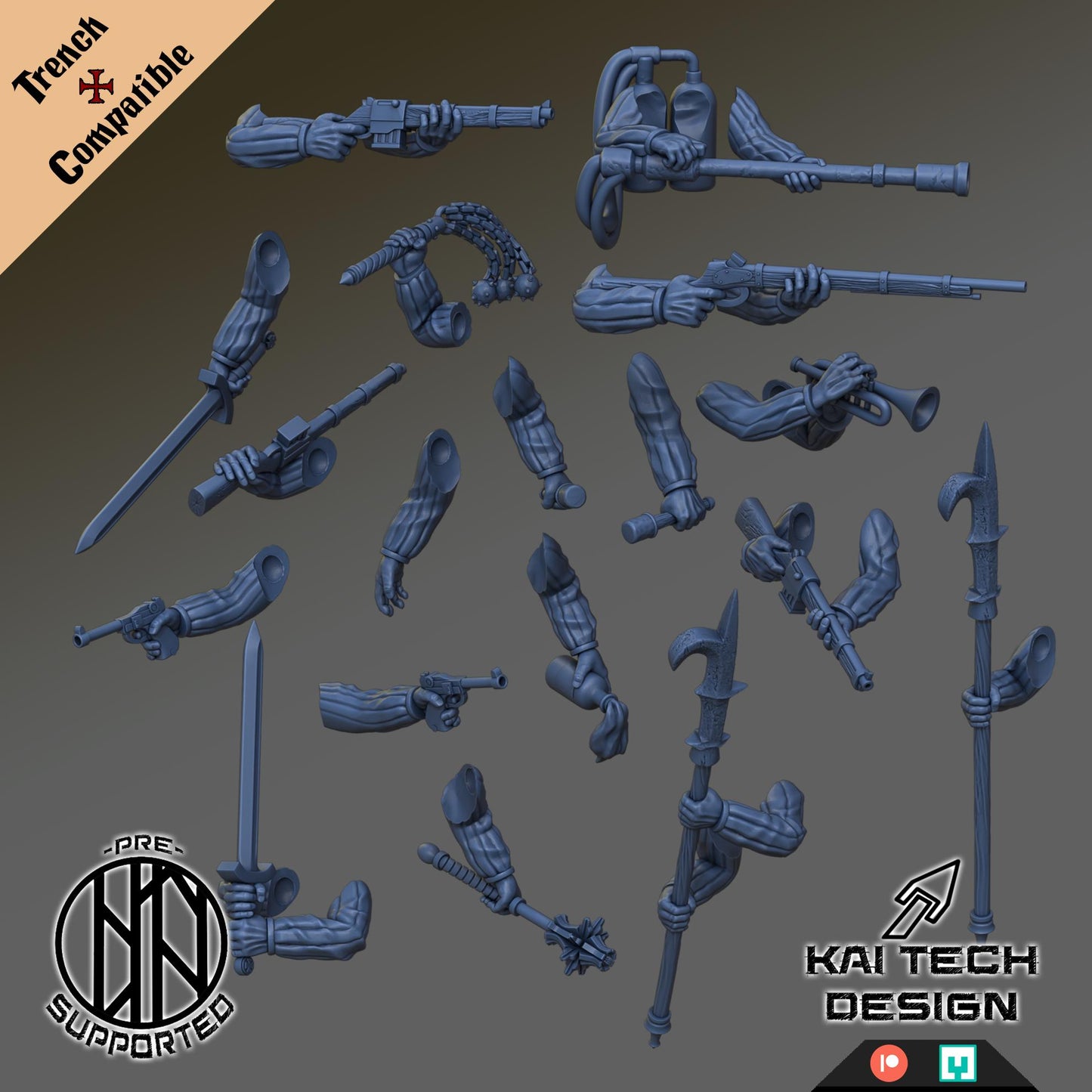 Kaitech Pilgrims Soldiers x4 - Trench  Compatible (Custom Order) - product image 2 of 3
