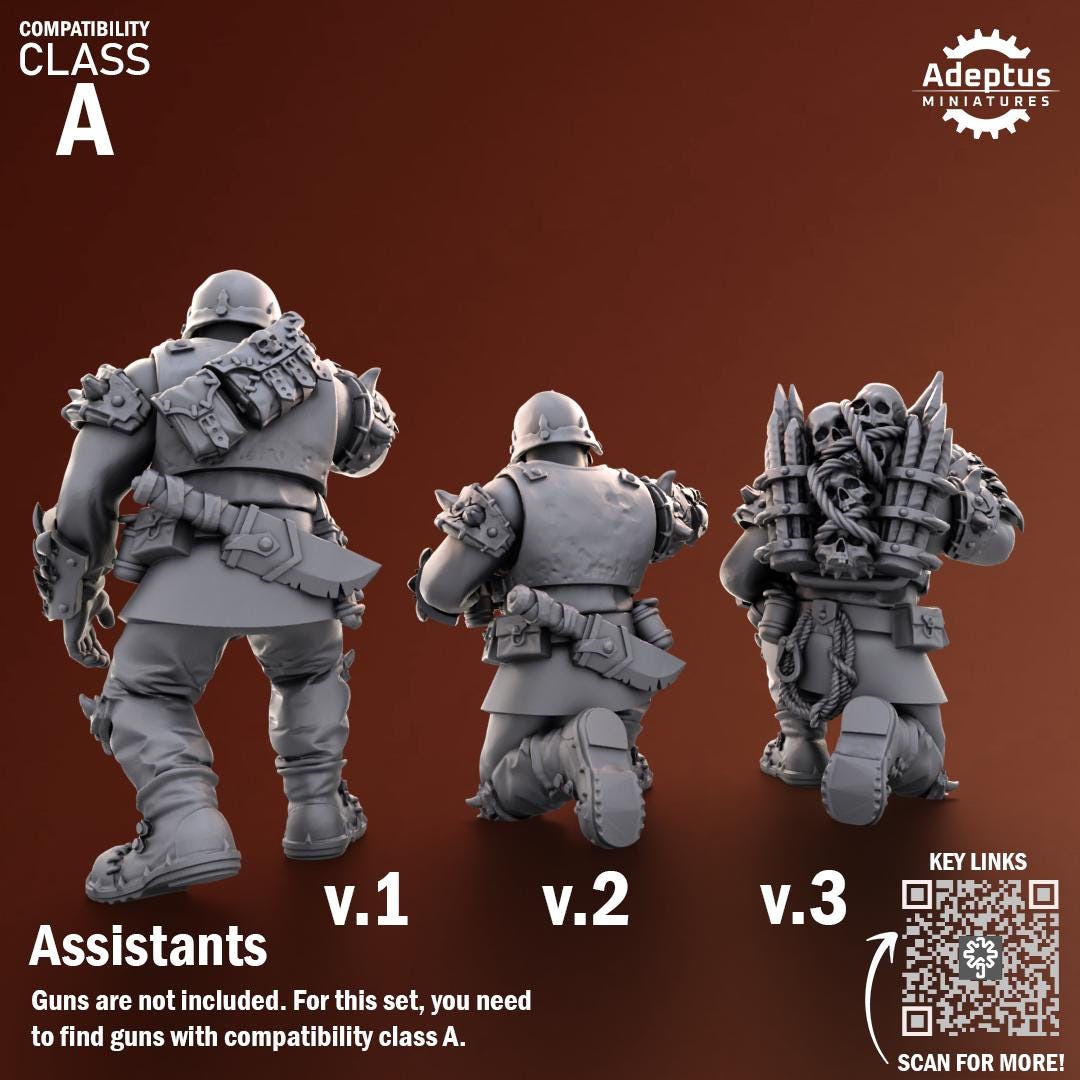 Adeptus Miniatures Twisted Horde. Renegades and Heretics Heavy Weapons Teams x3 (Custom Order) - product image 8 of 8