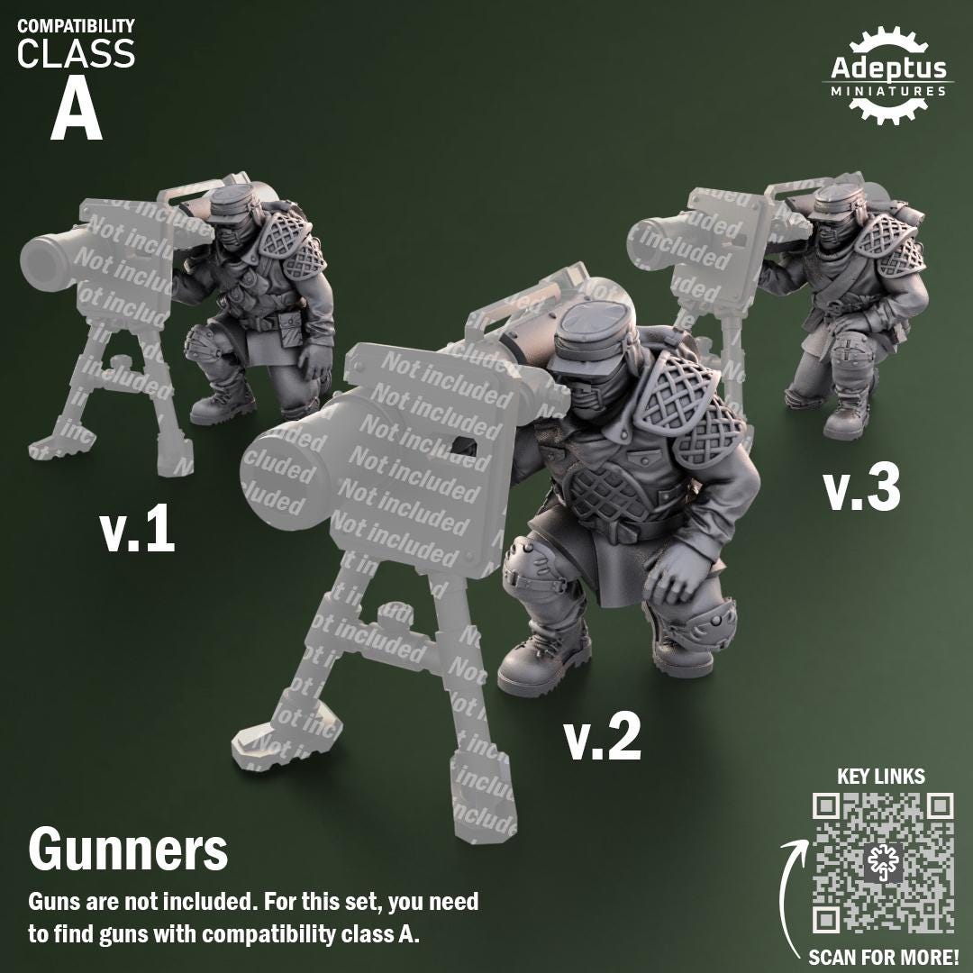 Adeptus Miniatures Sunscorch Regiment Heavy Weapons Teams x3 (Custom Order) - product image 5 of 8