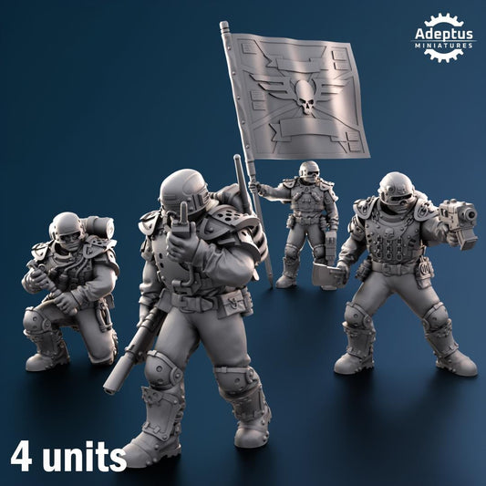 Adeptus Miniatures Greyplate Troops Command Squad (Custom Order) - product image 1 of 9