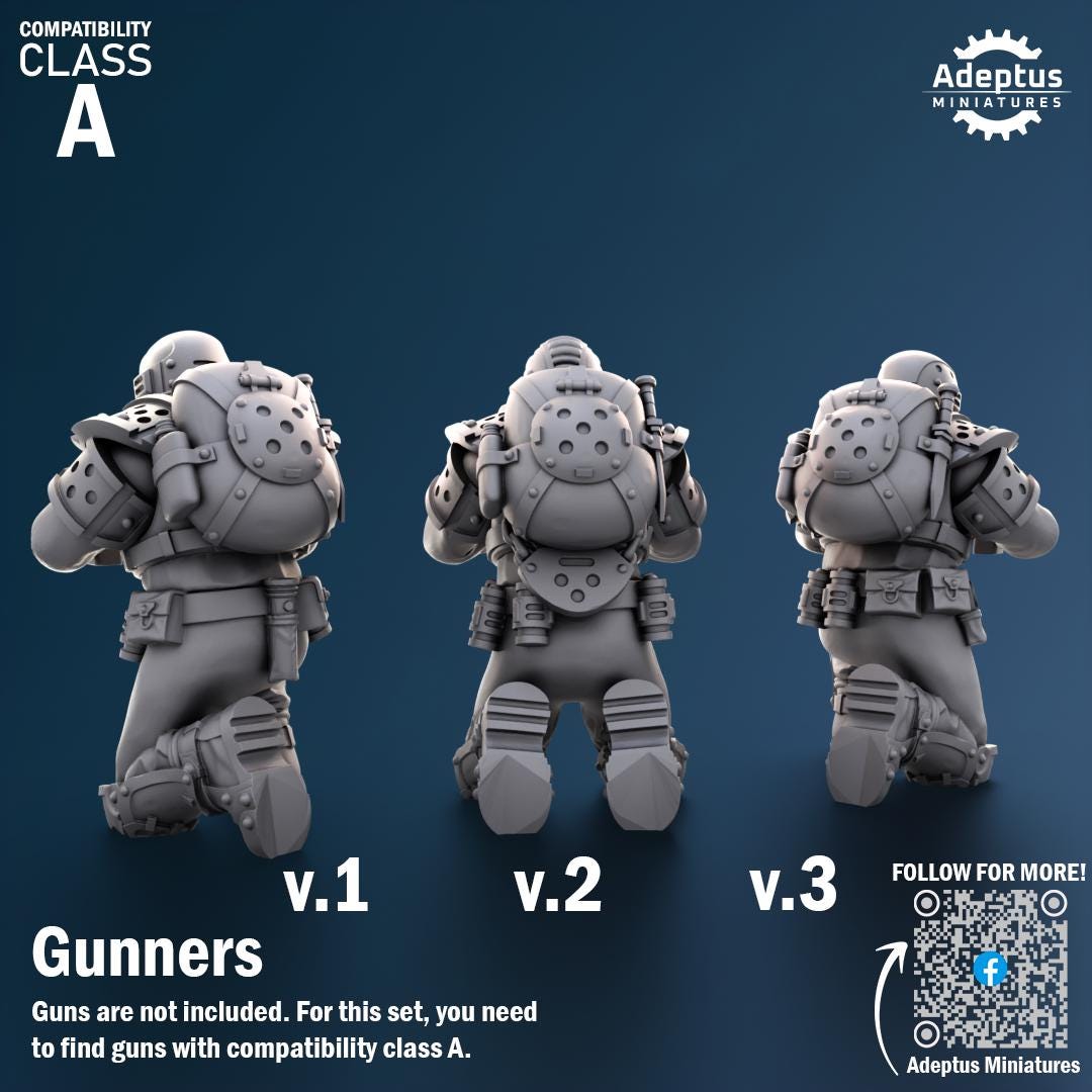Adeptus Miniatures Greyplate Troops Heavy Weapons Teams x3 (Custom Order) - product image 4 of 8
