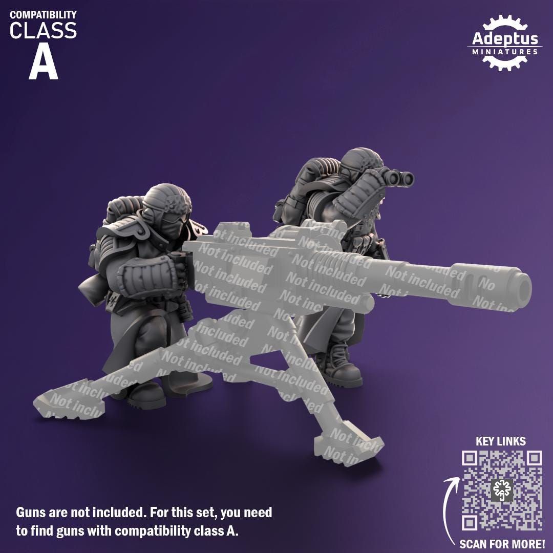 Adeptus Miniatures Iceward Division Heavy Weapons Teams x3 (Custom Order) - product image 2 of 8
