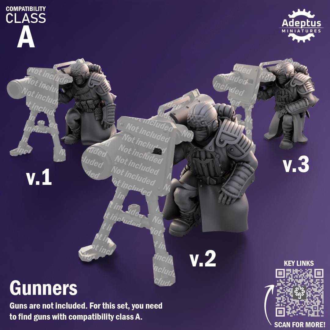 Adeptus Miniatures Iceward Division Heavy Weapons Teams x3 (Custom Order) - product image 5 of 8