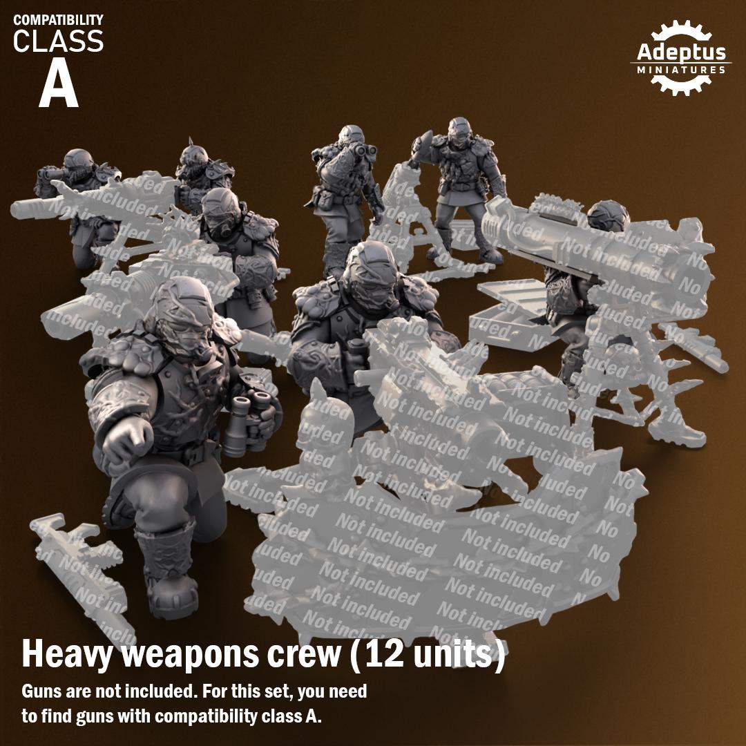 Adeptus Miniatures Sporeblight Regiment. Renegades and Heretics Heavy Weapons Teams x3 (Custom Order) - product image 1 of 8