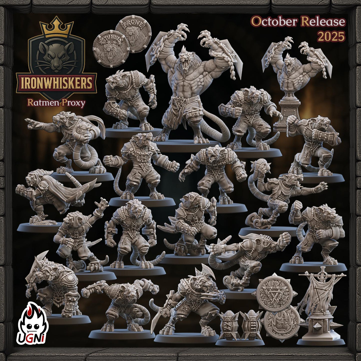 IronWhiskers Ratmen - Designed by UGNI Miniatures - Fantasy Football - product image 1 of 8