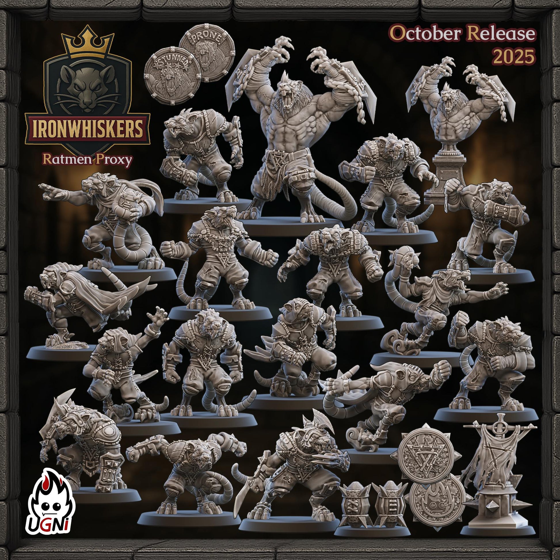 IronWhiskers Ratmen - Designed by UGNI Miniatures - Fantasy Football - product image 1 of 8