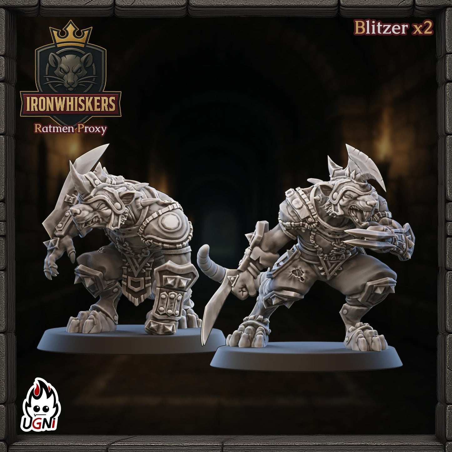 IronWhiskers Ratmen - Designed by UGNI Miniatures - Fantasy Football - product image 6 of 8